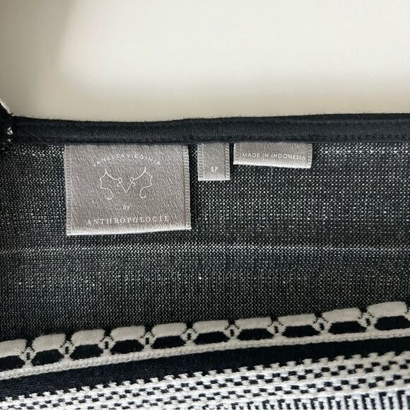 ANTHROPOLOGIE Vanessa Virginia black and white Upton peplum tank top SP - Picture 6 of 8